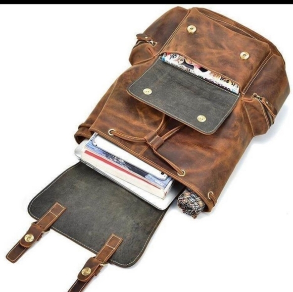 Rugged Buffalo handmade leather backpack - Picture 5 of 6
